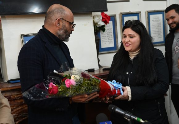 بالصور/ نقابة الصحفيين تكرم الزميلة شذى الحاج مبارك بمناسبة إطلاق سراحها