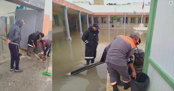 ارتفاع منسوب المياه بالطرقات: ايقاف الدروس يوم غد الاربعاء في 15 ولاية