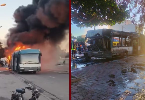 قابس: النيران تلتهم حافلة لنقل التلاميذ مستغلة منذ 25 عاما (فيديو)