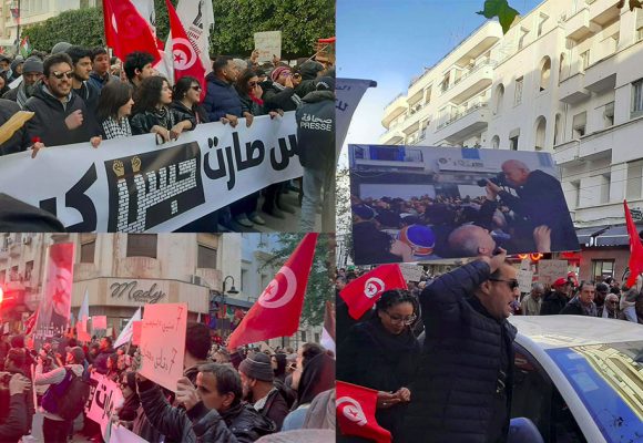 مسيرة شعبية رافضة للظلم تطالب برحيل قيس سعيد (صور + فيديو)