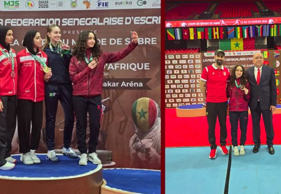 كأس العالم لسلاح السابر أصاغر وأواسط داكار-السينغال: البرونزية لعائشة بوعجينة