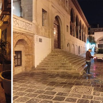 بلدية تونس صورة اليوم: الاستعداد لاستقبال الجوامع المصلين في أول ليلة لصلاة التراويح