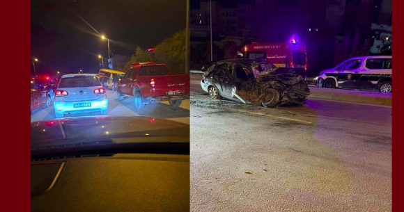 المنزه السابع: اصطدام سيارة نقل جماعي بسيارة سياحية يودي بحياة شخص