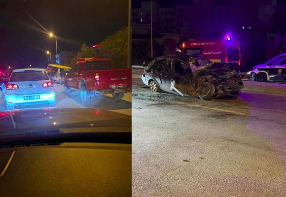 المنزه السابع: اصطدام سيارة نقل جماعي بسيارة سياحية يودي بحياة شخص