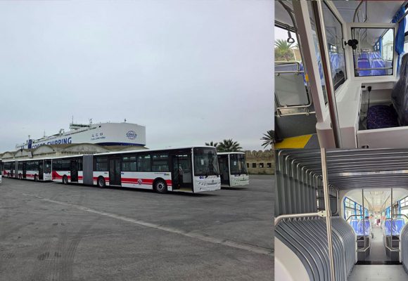 صور و فيديو/ حافلات صينية تصل الى حلق الوادي و دفعة ثانية في طريقها الى تونس عبر البحر