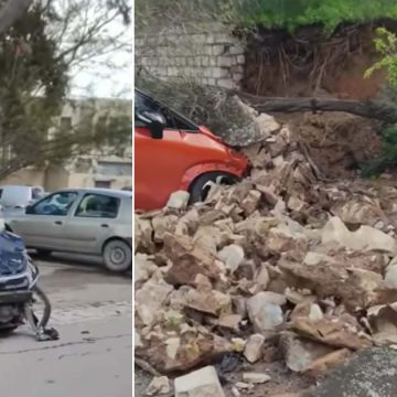 انهيار جزء من سور ملعب زويتن خلال مبارة السي اس اس و شبيبة العمران