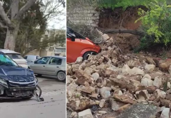 انهيار جزء من سور ملعب زويتن خلال مبارة السي اس اس و شبيبة العمران