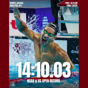 إنجاز تاريخي، لحظة تحطيم أحمد الجوادي الرقم القياسي سباحة حرة (فيديو)