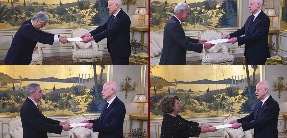 00 قرطاج: الرئيس يتسلم أوراق اعتماد 5 سفراء أجانب جدد