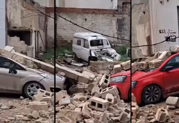 تونس العاصمة: أضرار مادية اثر انهيار جدار بنهج نيودلهي