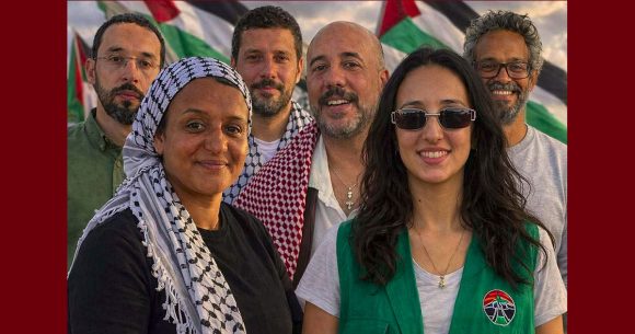 يمثل نشطاء اسطول الصمود أمام قطب القضاء المالي، دعوة للمطالبة بإطلاق سراحهم