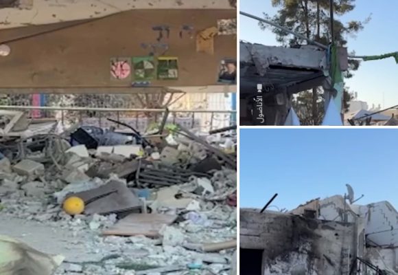 التلفزيون العربي ينشر فيديو يوثق مشاهد من ديمونا بعد قصف الصاروخ الايراني