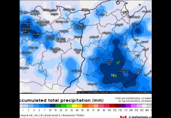 مرصد الطقس و المناخ يتوقع انخفاضا في الحرارة و أمطارا في عديد الولايات  (فيديو)