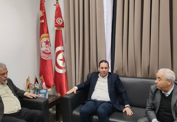 وفد من الرابطة يقدم التهاني للمكتب الجديد للاتحاد العام التونسي للشغل
