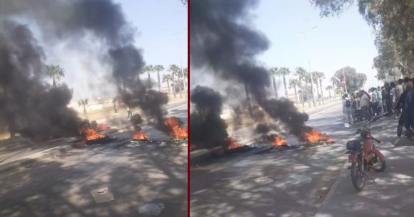 سيدي الهاني: غلق طريق واحتجاجات على اثر وفاة 3 أطفال أشقاء في برميل