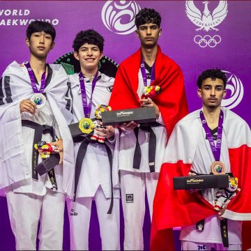 أوزبكستان: بطولة العالم للتايكواندو أواسط، آدم الحسناوي على منصة التتويج