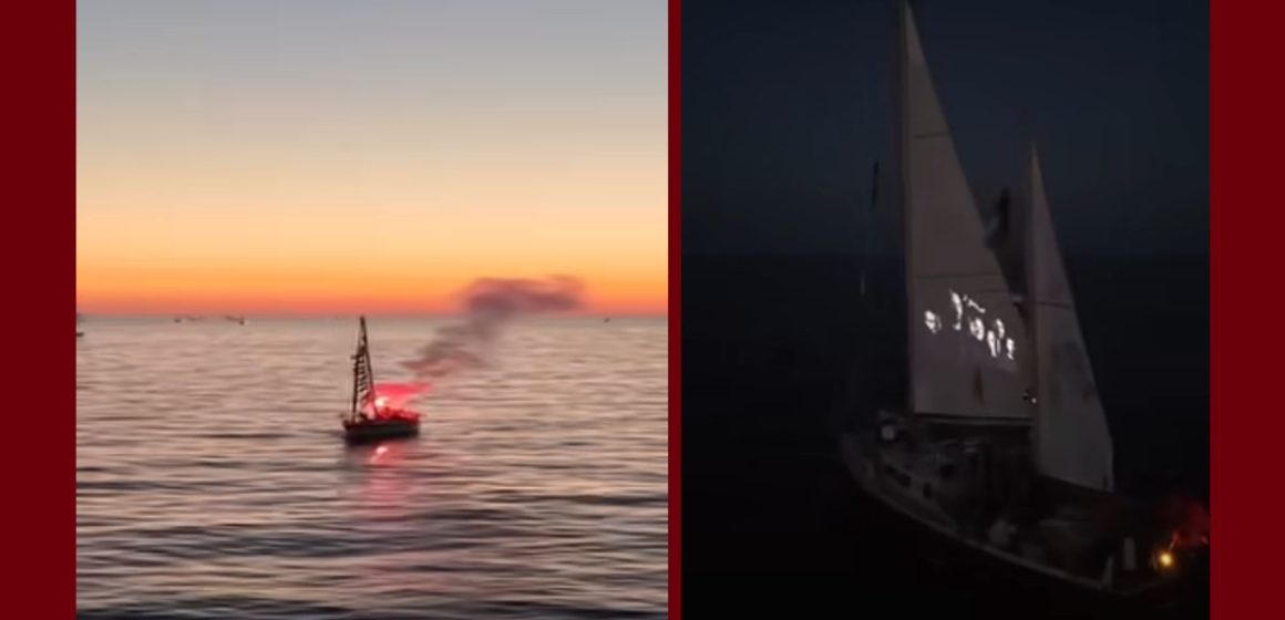 من عرض البحار، لفتة رمزية لأسطول الصمود 2 دعما للمناضلين التونسيين المعتقلين