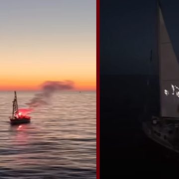 من عرض البحار، لفتة رمزية لأسطول الصمود 2 دعما للمناضلين التونسيين المعتقلين