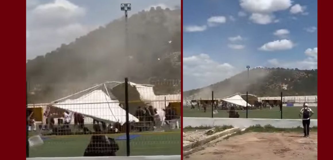 تالة-القصرين: الرياح تتسبب في سقوط الخيم و اصابة إطارين خلال امتحان الباك سبور (فيديو)