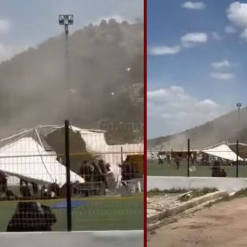 تالة-القصرين: الرياح تتسبب في سقوط الخيم و اصابة إطارين خلال امتحان الباك سبور (فيديو)