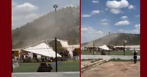 تالة-القصرين: الرياح تتسبب في سقوط الخيم و اصابة إطارين خلال امتحان الباك سبور (فيديو)