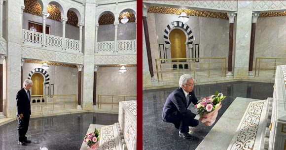 صورة اليوم: في الذكرى 70 لإقامة العلاقات بين البلدين، سفير اليابان يزور ضريح الزعيم (ألبوم )