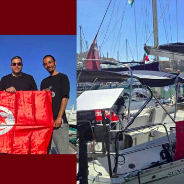 تحت عنوان “ماضون الى غزة” تونسيون يرفعون العلم في أسطول الصمود 2