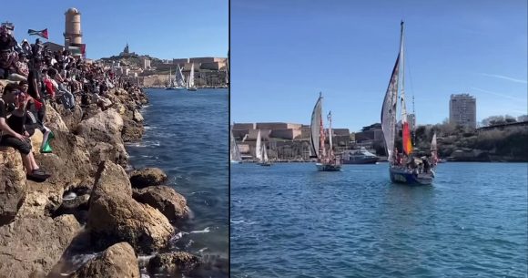 نحو غزة/ من مرسيليا، انطلاق أولى السفن في اتجاه نقطة اللقاء الدولية (فيديو)