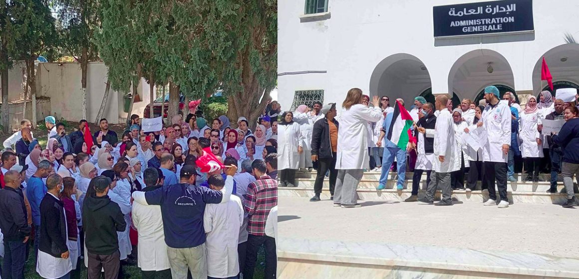 نابل: صورة اليوم من الوقفة الاحتجاجية لأعوان الصحة العمومية بمستشفى المعموري