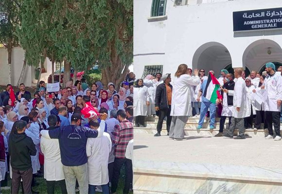 نابل: صورة اليوم من الوقفة الاحتجاجية لأعوان الصحة العمومية بمستشفى المعموري