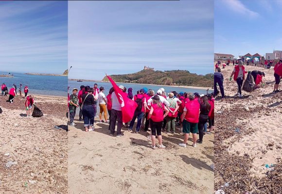 على هامش انطلاق رالي الياسمين النسائي من بني مطير، تنظيف شاطىء طبرقة