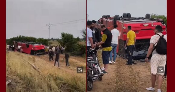 سيدي خليفة-النفيضة: وفاة شخصين و تسجيل عدة اصابات في انزلاق حافلة ليبية (فيديو)
