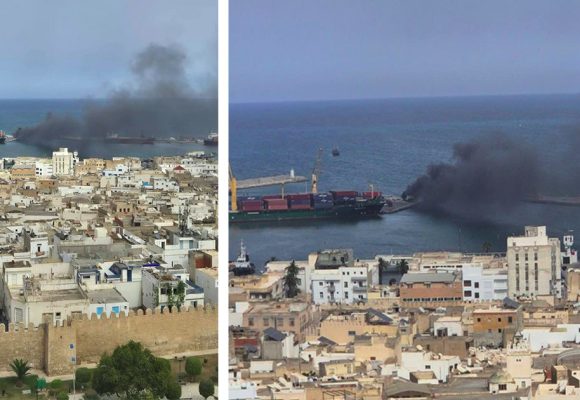 سوسة: السيطرة على نيران اشتعلت في جرار بورشة الإصلاح بالميناء التجاري