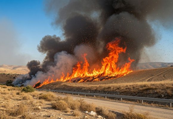 بوسالم-باجة: بصدد محاولة اخماده، اندلاع حريق بين الفرايجية والحمرون