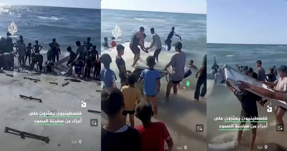كان على متنها تونسيان، وصول أجزاء من سفينة قصر 1 الى شواطئ غزة