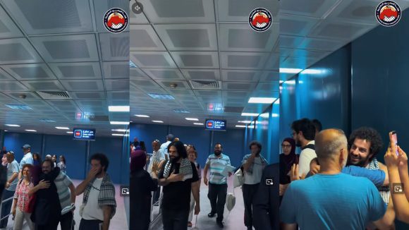 بالفيديو، لحظة وصول إلى تونس 4 مناضلين تم اختطافهم في ليبيا