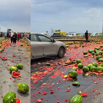 دلاع سوسة: انزلاق شاحنة محملة بالدلاع يتسبب في وفاة شخص و إصابة آخرين (فيديو)