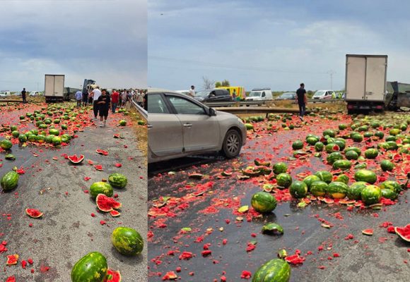 سوسة: انزلاق شاحنة محملة بالدلاع يتسبب في وفاة شخص و إصابة آخرين (فيديو)