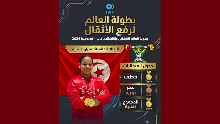 غفران غريسة بمدينة كالي الكولمبية، غفران غريسة بطلة العالم للناشئات في رفع الأثقال