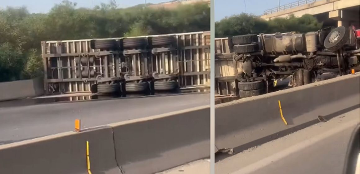 مرناق: قبل محطة الاستخلاص بالطريق السيارة 1، تسجيل حالة وفاة في حادث انقلاب شاحنة ثقيلة