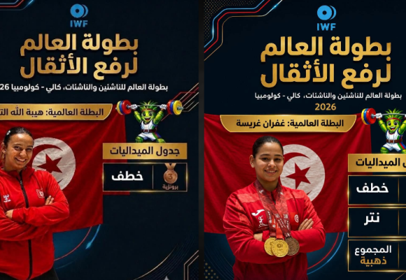 بطولة العالم لرفع الاثقال للناشئين-كولومبيا: فوز رباعتين ب4 ميداليات