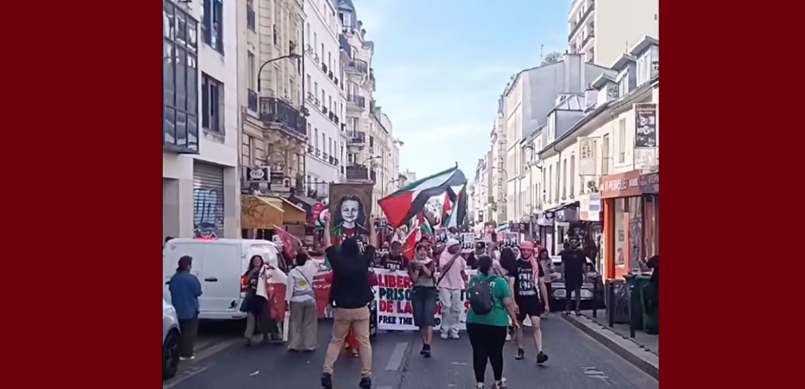الصمود بالفيديو/ صور مناضلي الصمود المعتقلين بتونس في مسيرة بباريس دعما لفلسطين