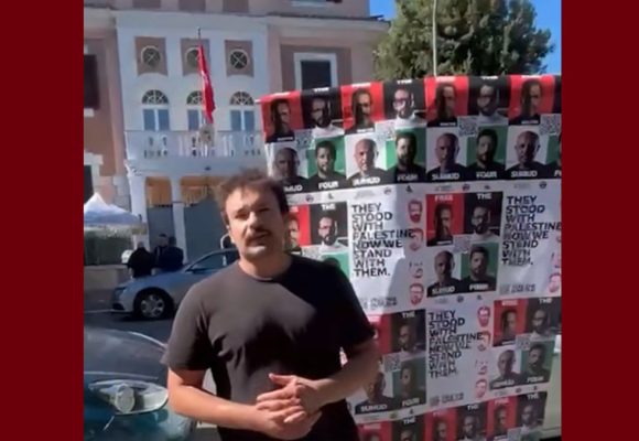 الكرباعي: تنديدا باعتقال مناضلي الصمود و مسانديهم، تونسيون يحتجون أمام السفارة بروما (فيديو)