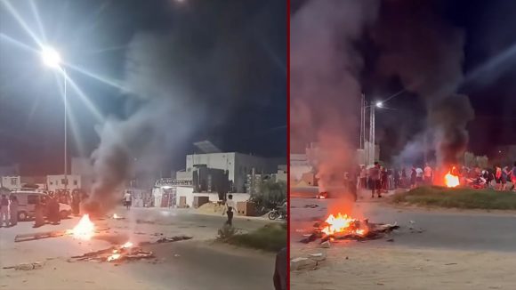 00 ولاية نابل: الأهالي يغلقون الطريق الحزامية على مستوى المرازقة (الأسباب)