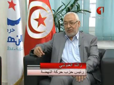 Interview de Ghannouchi à la Watania1.