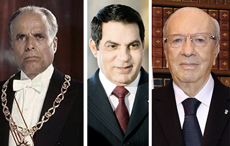 Bourguiba, Ben Ali et Caid Essebsi Banniere