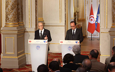 Conférence de presse de Hollande et Caid Essebsi à l'Elysée