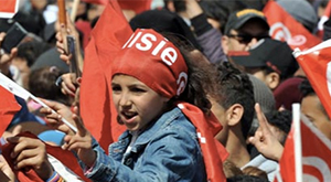 Manifestation d'enfants à Tunis