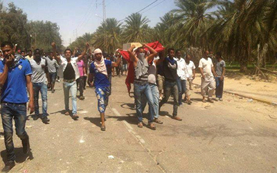 Protestations à El Faouar 