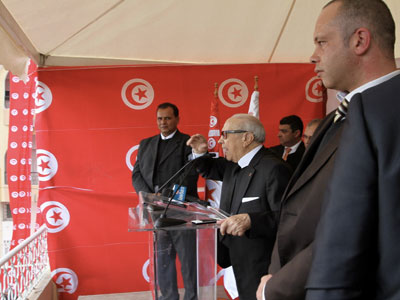 Caid Essebsi à Ksar Hellal Securité 